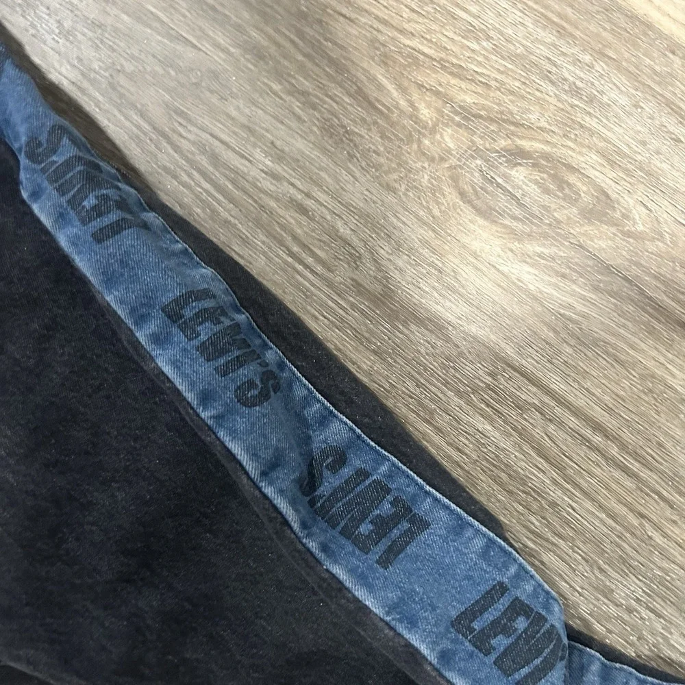 Levis Lo-Ball Stack Jeans Mens 36x34 Black‎ Denim Slim Tapered Leg Warp Stretch